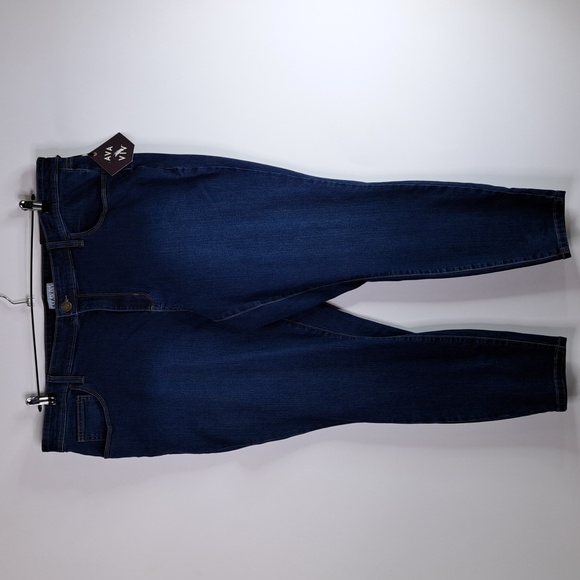 New AVA & VIV Skinny Dark Wash Stretch Blue Jeans Size 22W Inseam 27.5 - Picture 7 of 16